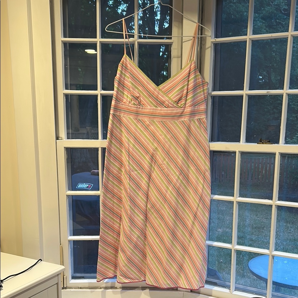 J. Crew Multicolor Striped Midi Dress